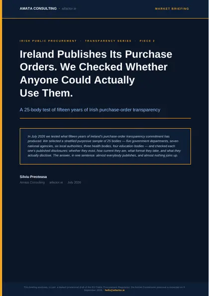 Cover of Ireland Publishes Its Purchase Orders. We Checked Whether Anyone Could Actually Use Them.